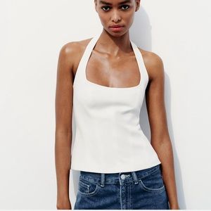 ZARA FITTED HALTER TOP